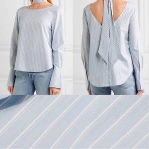 Frame Jeans back button striped shirt size M